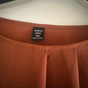 SHEIN Curve Women's Rust sheer dress